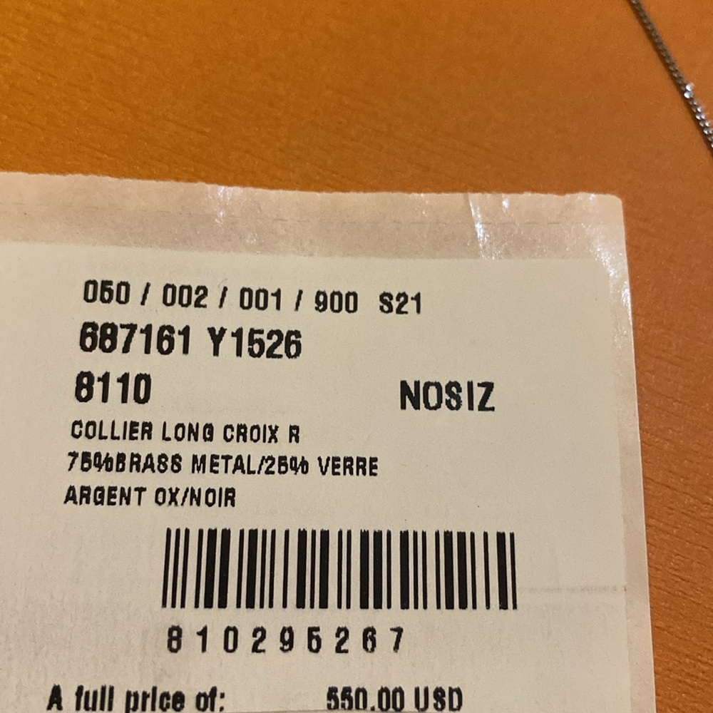 Saint Laurent Long Romantic Cross Charm Necklace in Metal 687161 - Picture 6 of 6